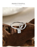 Fashion Irregular Line Design AAAA Lab Created Diamond 925 Sterling Silver Ring