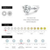 925 Sterling Silver Classic Round D Colour VVS1 Moissanite Helix Stud Earrings