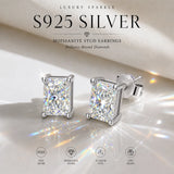 Our Choice 3EX Cut 0.5-2ct Moissanite Diamond D Colour VVS1 Stud Earrings