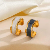 Vintage Adjustable 316L Stainless Steel Gold Colour Drip Rings for Women - French Ring Party Jewellery