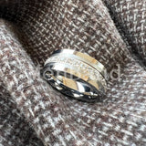 High Quality Black Cubic Zirconia Stones Inlay 8MM  Tungsten Wedding Rings