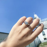 2 Carat VVS1 D Colour Moissanite Diamond Solitaire Sterling Silver Engagement Ring