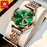 Beautiful Love  inlaid Zirconia Heart Design Steel Band Women's Quartz Watch  - Ideal present