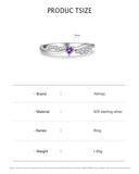 Delicate Twisted Silver Romantic Purple Heart AAAA Lab Created Diamond Ring