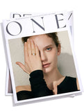 18K Gold Plated Fashion Stainless Steel Natural Shell Fritillary Geometric Ring