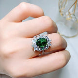 New Niche Set 4-carat Green, Yellow, Purple Rings with High Quality AAAAA High Carbon Diamonds Design, Party Jewellery - The Jewellery Supermarket