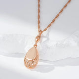 New Fashion 14K Rolled Rose Gold Glossy Owl Pattern Carving Shape Necklace For Women - Retro Fine Jewellery