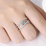Petite Twisted Vine Design Real 1ct Moissanite Diamonds Rings White Gold Plated Silver Engagement Wedding Jewellery