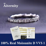 Stunning  VVS1 D Colour 100% Moissanite Diamond Eternity 925 Sterling Silver Wedding Engagement Rings for Women