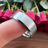 Multicolours Beveled Brushed 6m/8mm Classic Tungsten Wedding Rings for Men Women