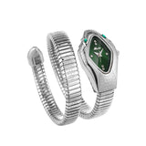 New Luxury Top Fashion Brand Snake Design Gold Colour Stainless Steel Bracelet Quartz Ladies Wristwatches