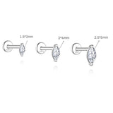 Sterling Silver Six Claws Sparkling Moissanite Diamonds Flat Back Stud Earrings