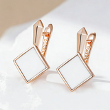 14 Karat Gold Filled White Enamel High Quality Daily Fine Jewellery Drop Earrings