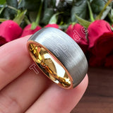 Domed Brushed Multicolor 6mm 8mm Tungsten Engagement Wedding Rings For Women Men