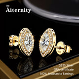 Selection of 0.5-2ct Cut 3EX D VVS1 Moissanite Diamonds Silver Stud Earrings