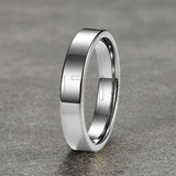 Classic Flat Top High Polished 4mm Multicolour Tungsten Carbide Wedding Rings