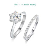 Fine 0.23-2 Carat VVS1 D Colour Moissanite Diamond Wedding Stackable Silver Ring