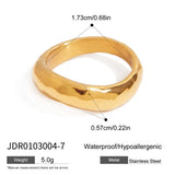18K Gold ColorStainless Steel  Plated Finger Jewelry Zirconia Setting Creative Stacking Ring