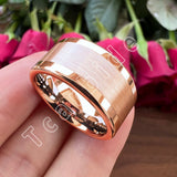 Polished Brushed Multicolor 10/12mm Mens Big Tungsten Engagement Wedding Ring
