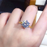 1Ct - 3Ct Diamond Solitaire Silver Yellow GP VVS1 D Colour Moissanite Diamond Ring