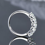 Dazzling 5 Stone VVS1 D Colour Moissanite Diamonds Half Eternity Silver Wedding Ring