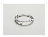 Staggered Line Real 925 Sterling Silver AAAA Lab Created Diamond Stackable Ring