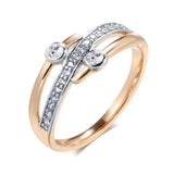New Arrival Adorable Fashion Rolled 14K Rose Gold AAA Zircon Diamonds Ring - Fine Vintage Wedding Jewellery
