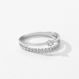 Silver Bilayer Double-Layered design Sparkling AAAA Lab Created Diamond Ring