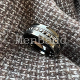 High Quality Black Cubic Zirconia Stones Inlay 8MM  Tungsten Wedding Rings