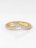 Terrific Round VVS1 D Colour Moissanite Diamond V-shaped Ring Fine Jewelry