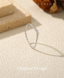 Twisted Rope Thin Braided VVS1 D Colour Moissanite 925 Silver Stacking Ring