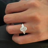 3-Stone GRA Certified 2CT Oval Cut Moissanite Diamonds Ladies Rings 925 Silver Engagement Wedding Band Jewellery