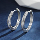 Delicate 18KGP D Color VVS1 Moissanite Diamonds Hoop Earrings For Women Silver Diamond Fashion Party Jewellery - The Jewellery Supermarket