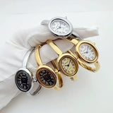 Famous Brand Fashion Luxury Gold Plated Women Quartz Watch - Ladies Gift Rome Numerals Dial Bracelet Watch