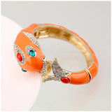 New Unique Design 6 Colours Gold Plated with Full AAA Rhinestones Dolphin Animal Enamel Statement Bracelet Bangle - The Jewellery Supermarket