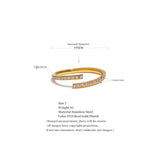 18K Gold Plated Exquisite Minimalist AAA Cubic Zirconia Diamonds Stainless Steel Ring