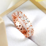 Pear Cut VVS1 D Colour Moissanite Diamonds Full Eternity 925 Sterling Silver Ring
