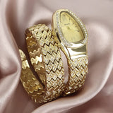 Fabulous Hot Sale Luxury Stainless Steel Creative Watch Strap Quartz Wristwatch Fashion Snake Watch for Women