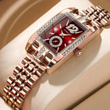 Luxury Quartz Elegant Swiss Brand CZ Crystals Stainless Steel Mesh Silver Rose Gold Colour Luminous Ladies Watches