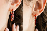 14 Karat Rolled Gold Oval Multicolor AAA Zircon Crystals Long Drop Luxury Earrings