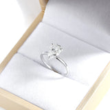 Fabulous 1-4CT Pear Cut VVS1 D Colour Moissanite Diamonds Solitaire Silver Ring