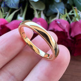 Gold-Color Domed High Polished Finish Tungsten Carbide Men Women Wedding Rings