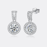 Dazzling D Colour VVS1 Moissanite Diamond Earrings Solid 925 Sterling Sliver Drop Earrings for Women