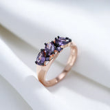 Luxury Purple AAA Zircon Crystals 14K Gold Filled Ring Vintage Fine Jewellery