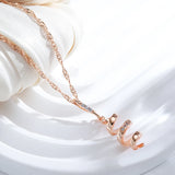 14K Rolled Gold AAA Zircon  Diamonds Geometry Rotate Trend Pendant Necklace for Women