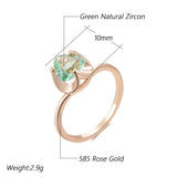 14 Karat Gold Filled Shiny Light Green Pink Red AAA Zircon Crystal Luxury Rings For Women