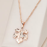 14K Gold Filled Creative Unique Romantic Leaf Pendant Daily Fashion Necklace