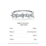 Trendy Geometric Combination Design Sparkling AAAA Lab Created Diamond Silver Ring