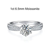 Excellent 0.5ct 1ct VVS1 D Colour Moissanite Diamond Engagement Silver 18KGP Ring