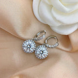 Original Drop Earrings with Gra Certified 3 carat Moissanite Diamonds Hoop - Sterling Silver Earrings Fine Jewellery - The Jewellery Supermarket